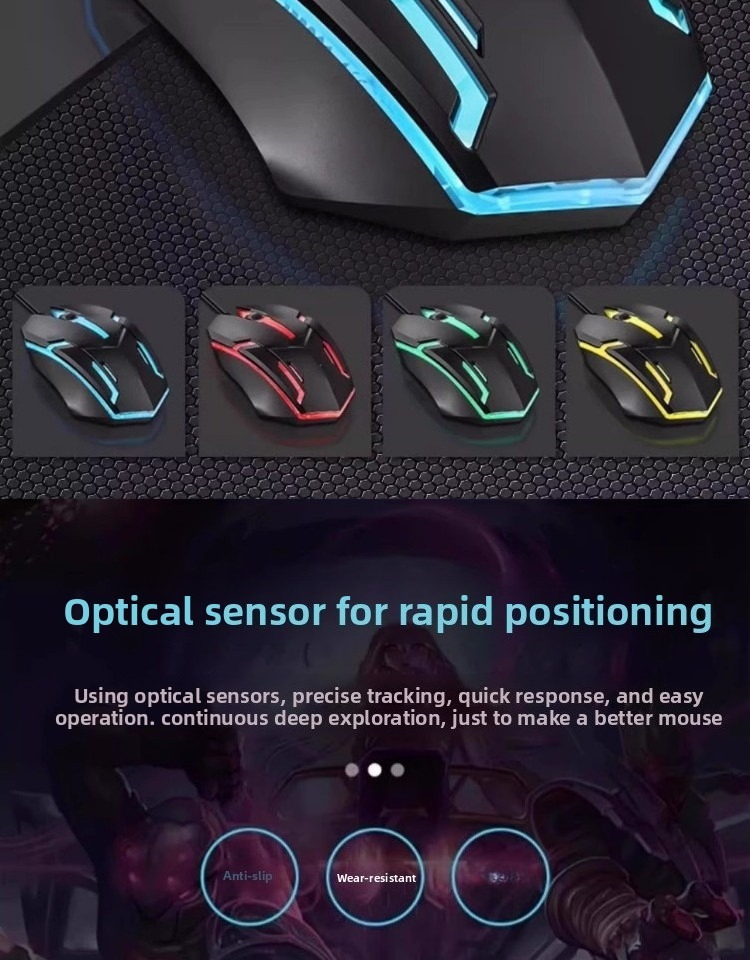 Mouse gaming cablato con illuminazione rgb per pc e computer_voghion.com