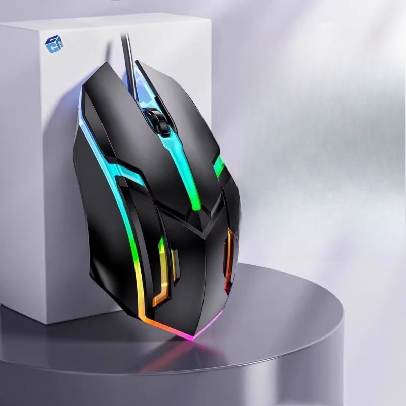 Mouse da gioco luminoso cablato per e-sport, ufficio, USB, computer Dell, per ragazzi e ragazze, mouse per notebook, corpo umano_voghion.com