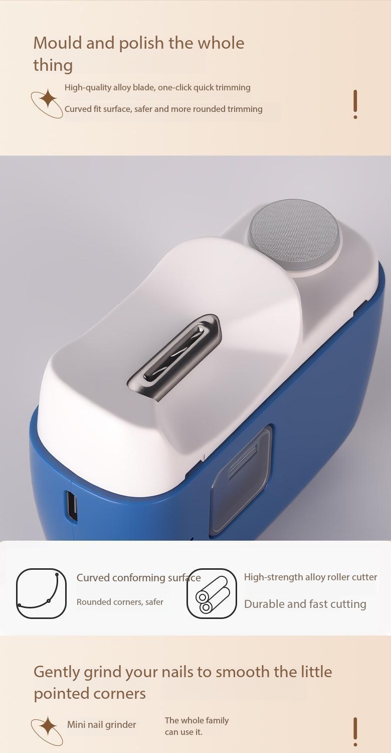 Cortauñas eléctrico recargable con lima, cortauñas automático portátil_voghion.com