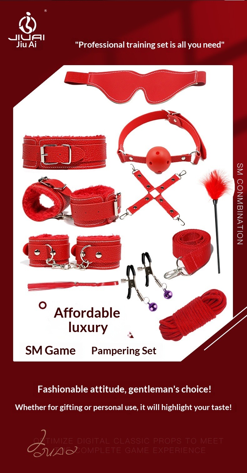 Set da 10 accessori bondage per coppie con manette in peluche_voghion.com