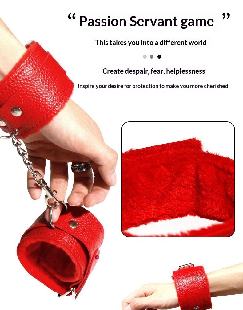 Set da 10 accessori bondage per coppie con manette in peluche_voghion.com