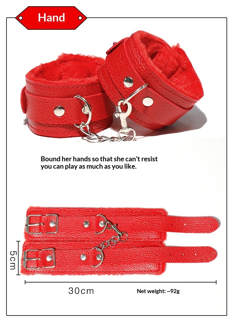 Set da 10 accessori bondage per coppie con manette in peluche_voghion.com