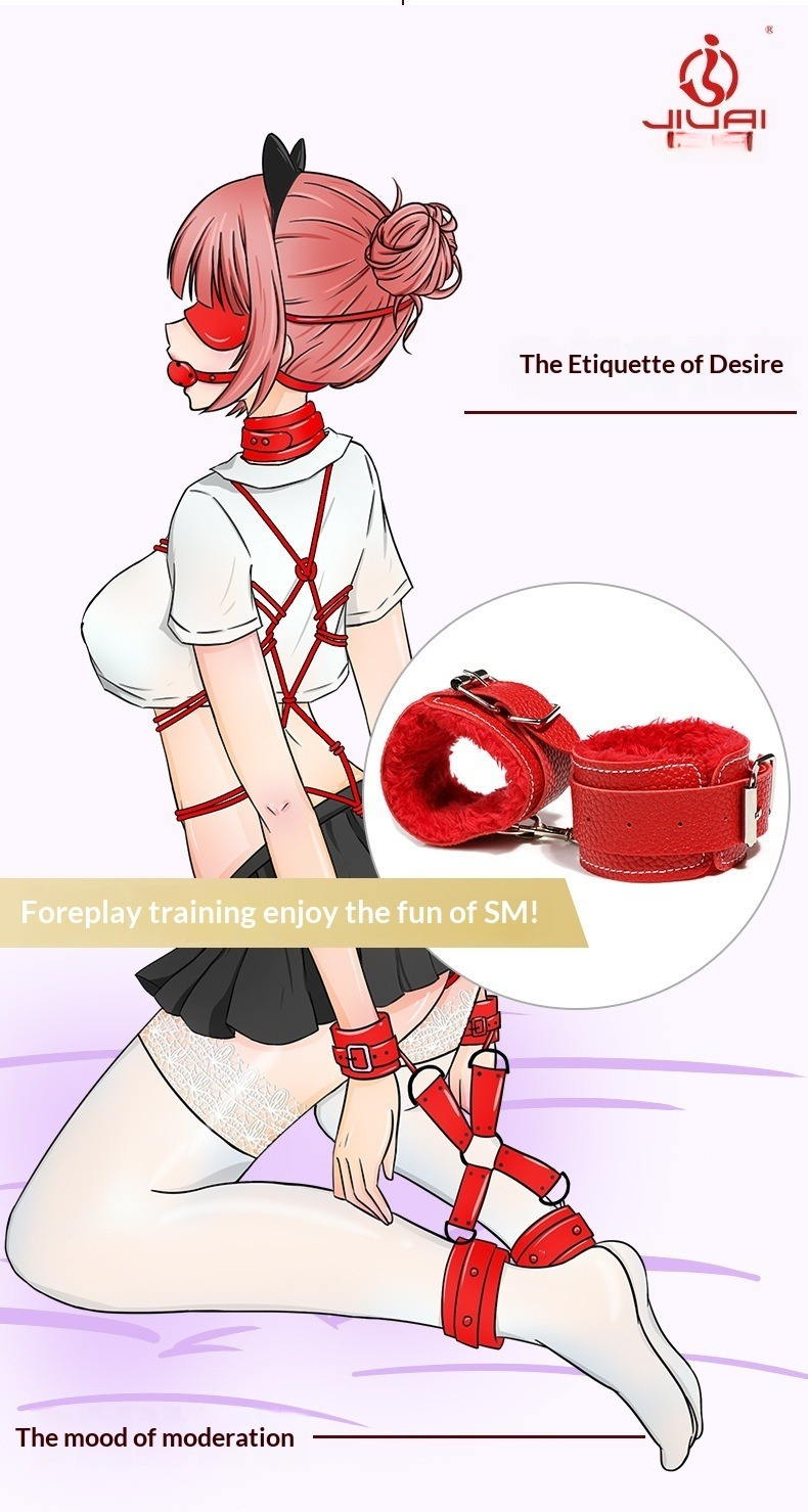 Set da 10 accessori bondage per coppie con manette in peluche_voghion.com