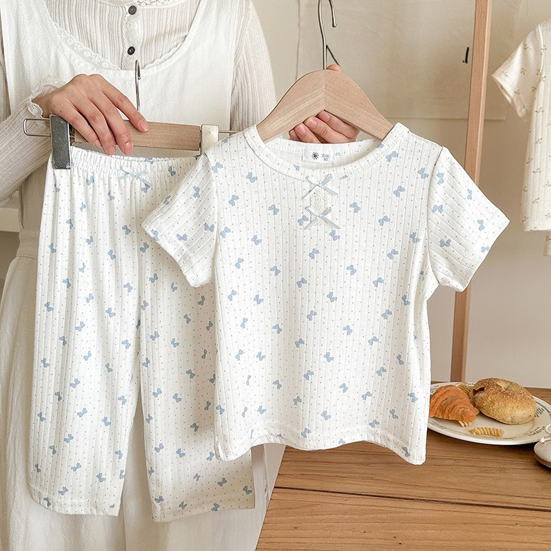 Ensemble loungewear bébé pur coton pyjama manches courtes été_voghion.com