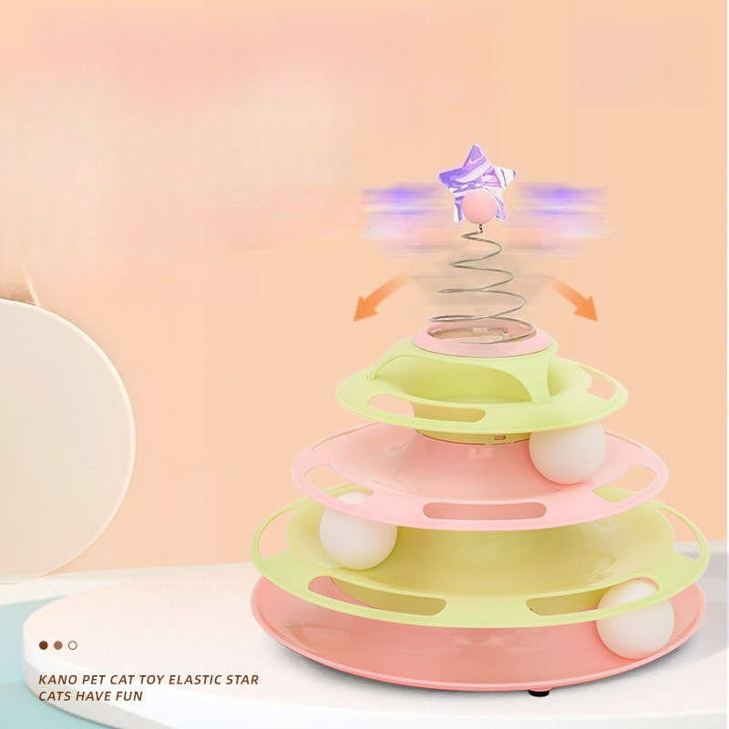Cat Toy Self-hi Boredom Relief Artifact Teasing Cat Stick Cat Turntable Ball Kitten Pet_voghion.com
