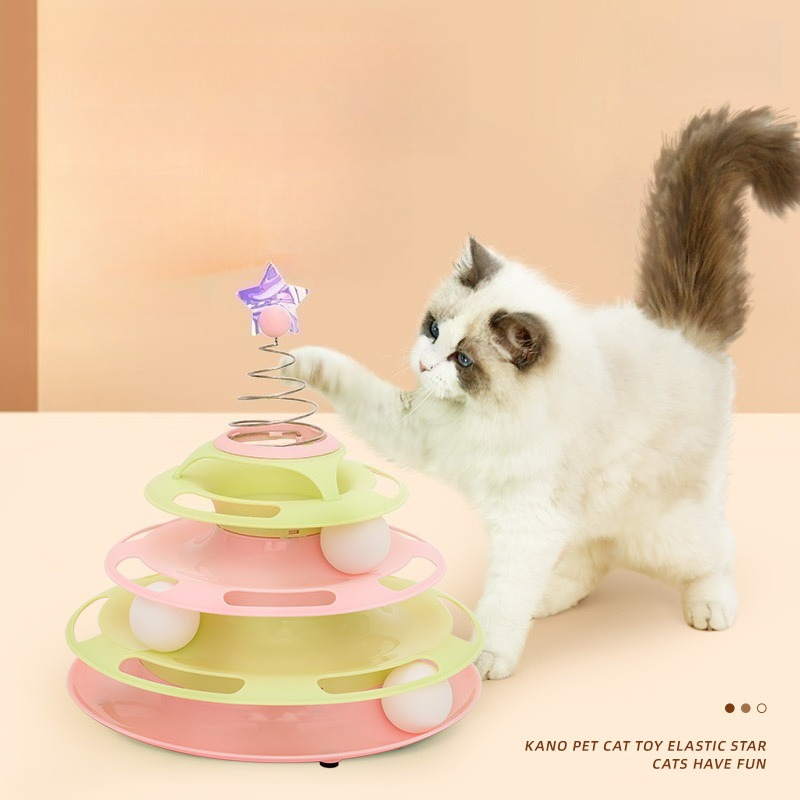 Cat Toy Self-hi Boredom Relief Artifact Teasing Cat Stick Cat Turntable Ball Kitten Pet_voghion.com