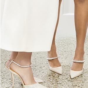LauraVicci Heeled Sandals Crystal Chain Ankle Straps Rhinestones Buckle Stiletto Dress Shoes