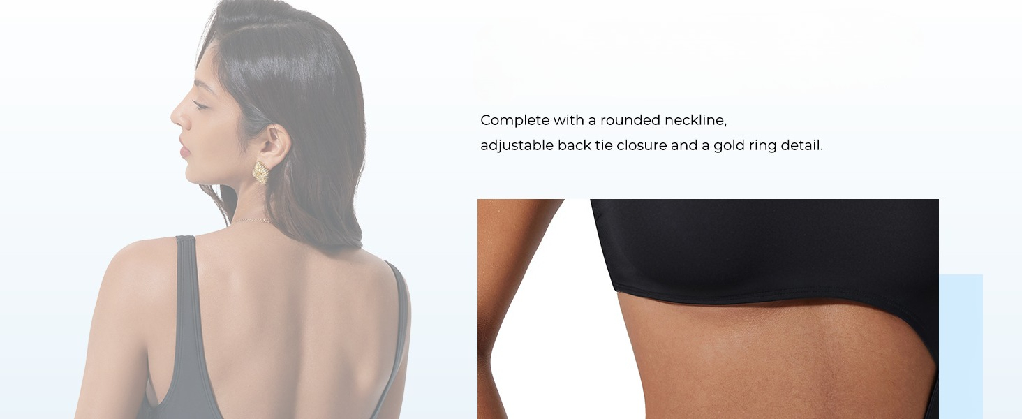 SUUKSESS Women Sexy One Piece Tummy Control Swimsuit Cutout Backless Bathing Suit