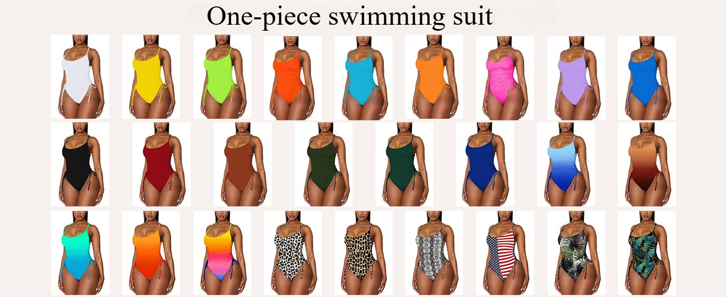 Ruched High Cut One Piece Swimsuit Tummy Control Bathing Suit Monokini