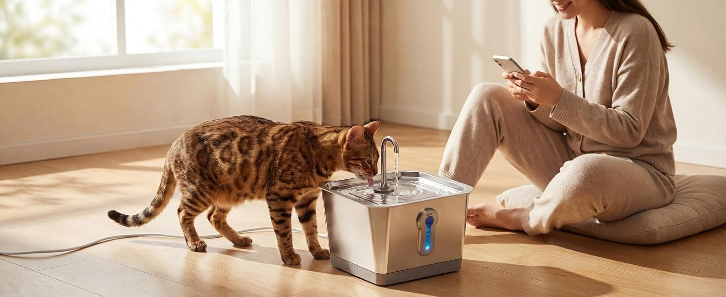 Cat Water Fountain Stainless Steel
