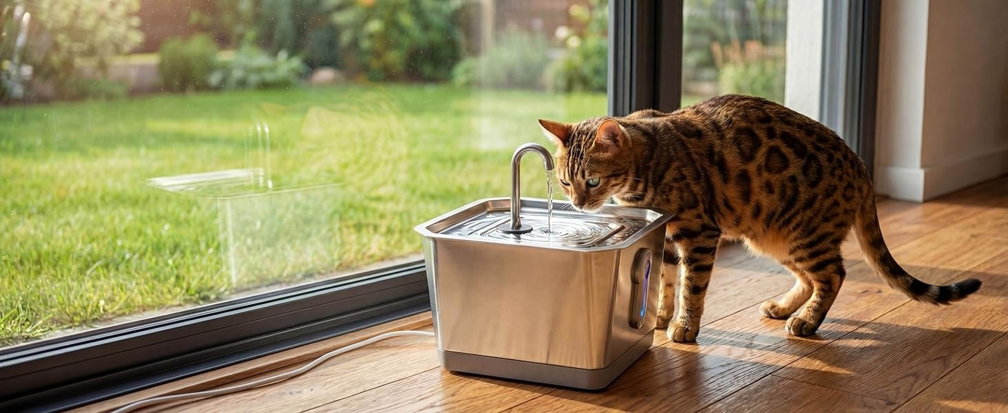 Cat Water Fountain Stainless Steel