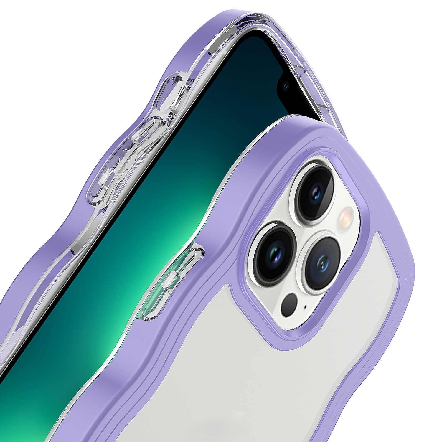 Custodia per cellulare con bordo ondulato, tinta unita, semplice, colore caramella, antigraffio, antiurto, morbida, cover per telefono_voghion.com