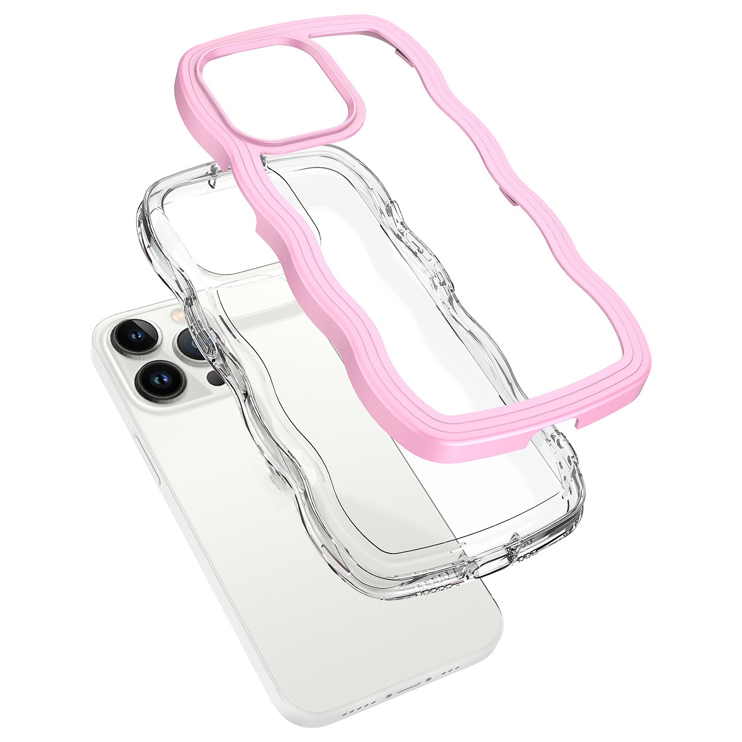 Custodia per cellulare con bordo ondulato, tinta unita, semplice, colore caramella, antigraffio, antiurto, morbida, cover per telefono_voghion.com