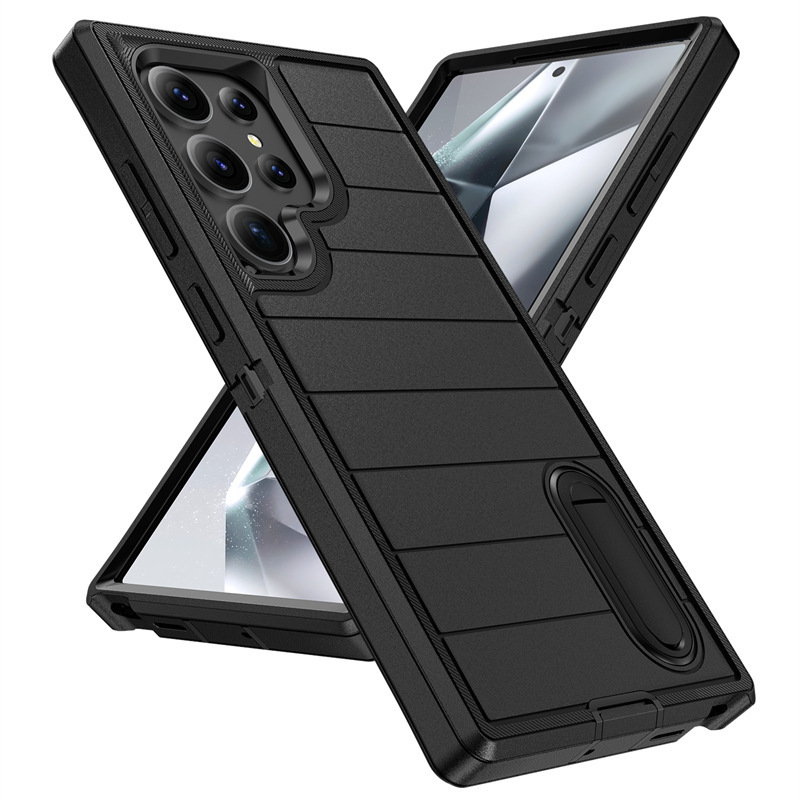 For Samsung Galaxy S24/S24Plus/S24Ultra/S25/S25Plus -Layers Heavy Duty Shockproof Kickstand Rugged Hard Cover_voghion.com