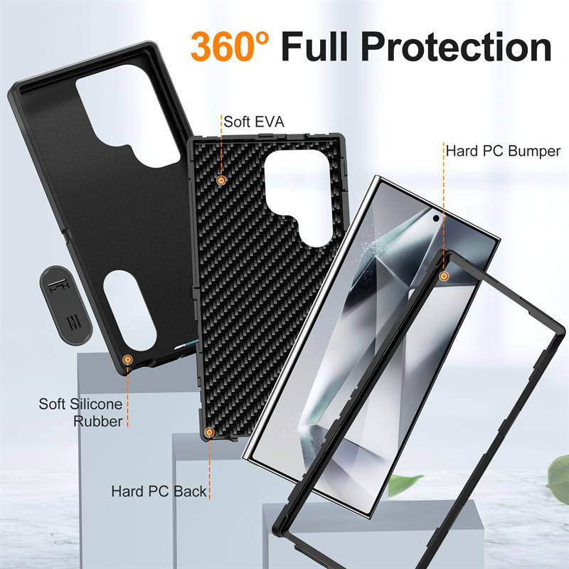Heavy Duty Shockproof Case With Kickstand For Samsung Galaxy S24_voghion.com