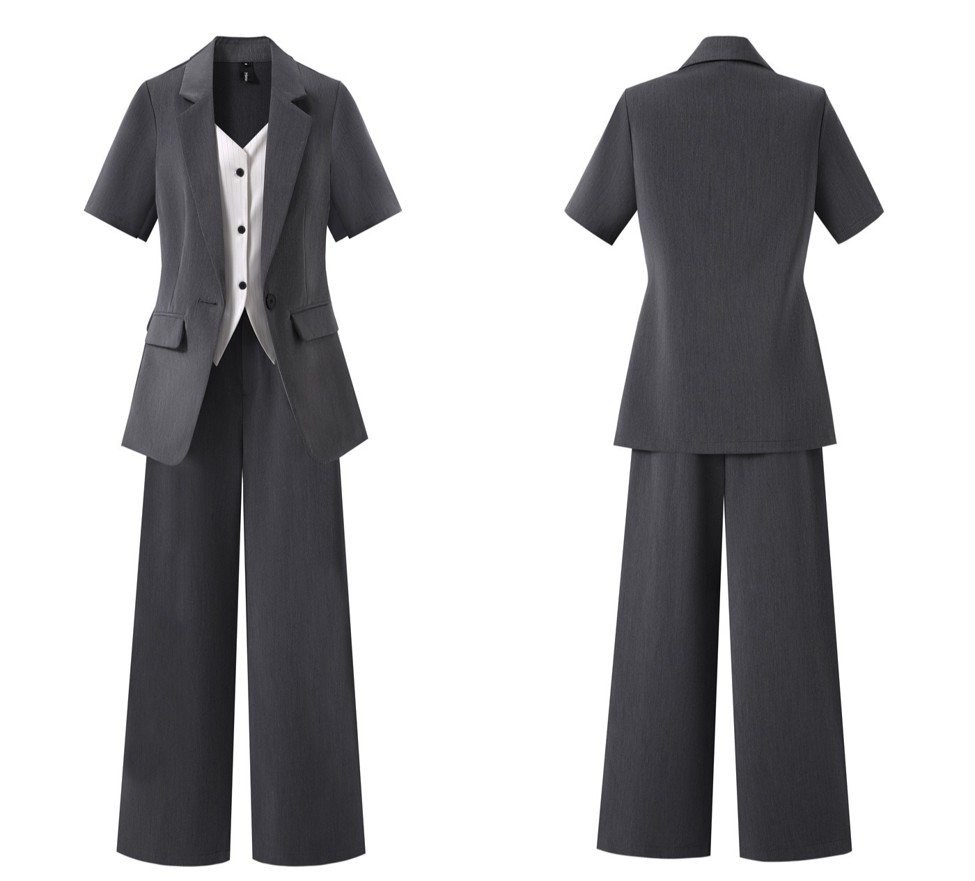 High Quality Fake Two-piece Short Sleeved Thin Suit Jacket, Suit Workwear, Professional Suit For Women_voghion.com