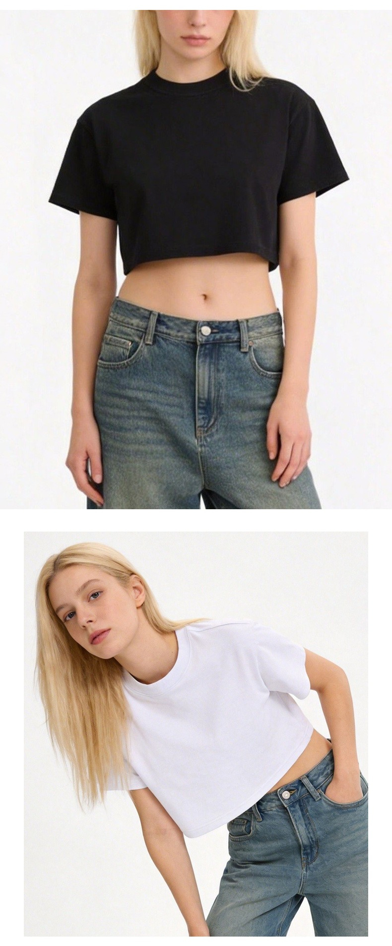 Summer Loose Round Neck Short T-shirt With Exposed Navel, Casual Solid Color Short Sleeved Shirt_ecoleips.com