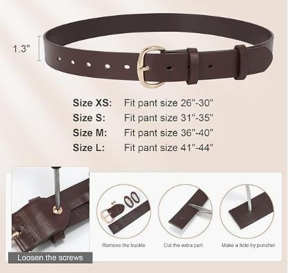Cinto de couro feminino com fivela dourada para jeans e vestidos_voghion.com