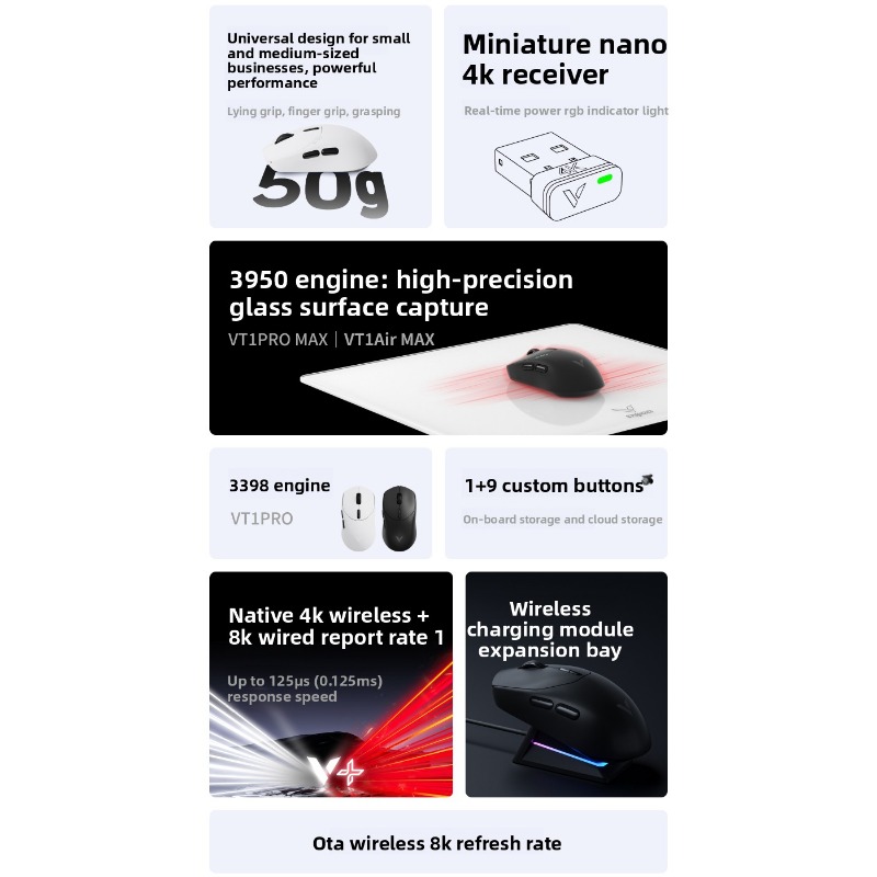 Rapoo Vt3 Vt1 Pro Wireless Gaming Mouse Ergonomic Esports Mouse_voghion.com