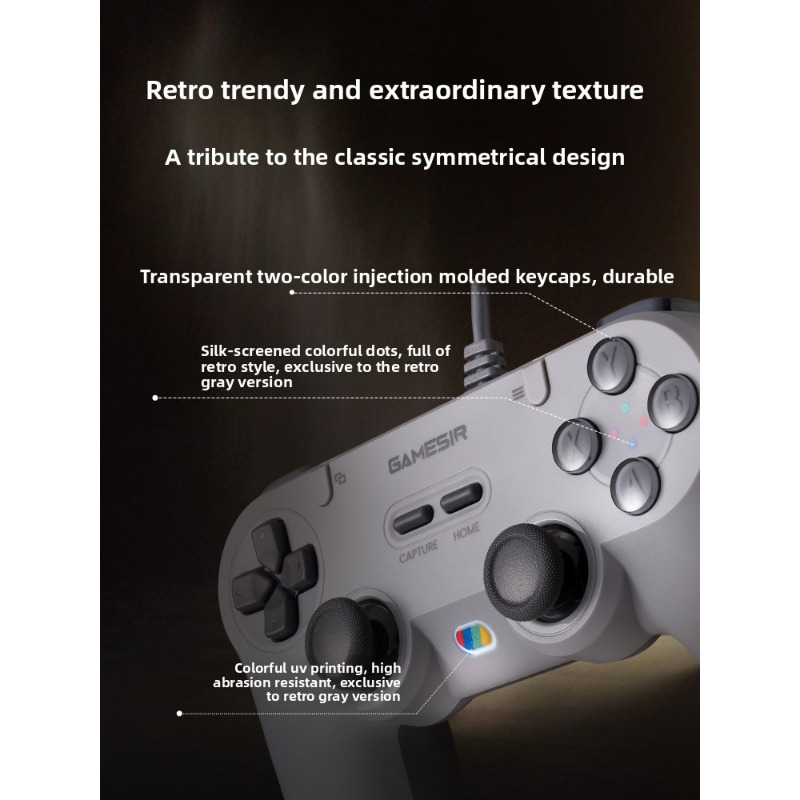 Manette de jeu filaire Gaishi Chick Fox pour PC, ordinateur, Steam Hall, PS5, architecture symétrique, DS4, remplacement plat, rétro Switch, Apple, Android, téléphone portable, ordinateur portable_voghion.com