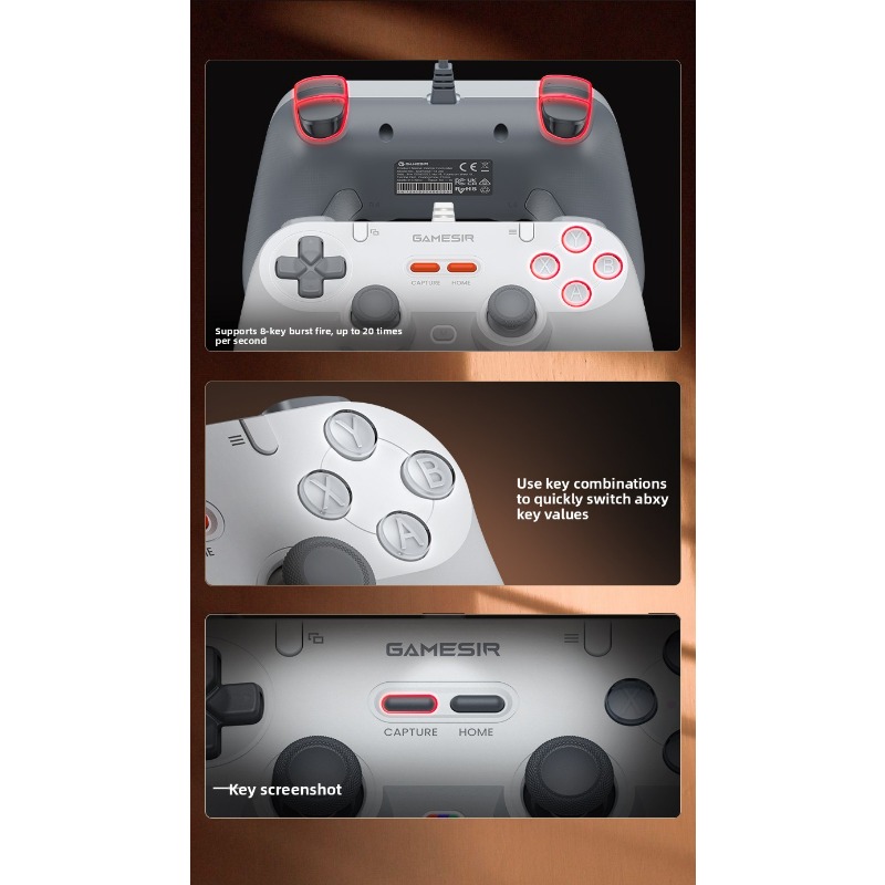 Manette de jeu filaire Gaishi Chick Fox pour PC, ordinateur, Steam Hall, PS5, architecture symétrique, DS4, remplacement plat, rétro Switch, Apple, Android, téléphone portable, ordinateur portable_voghion.com