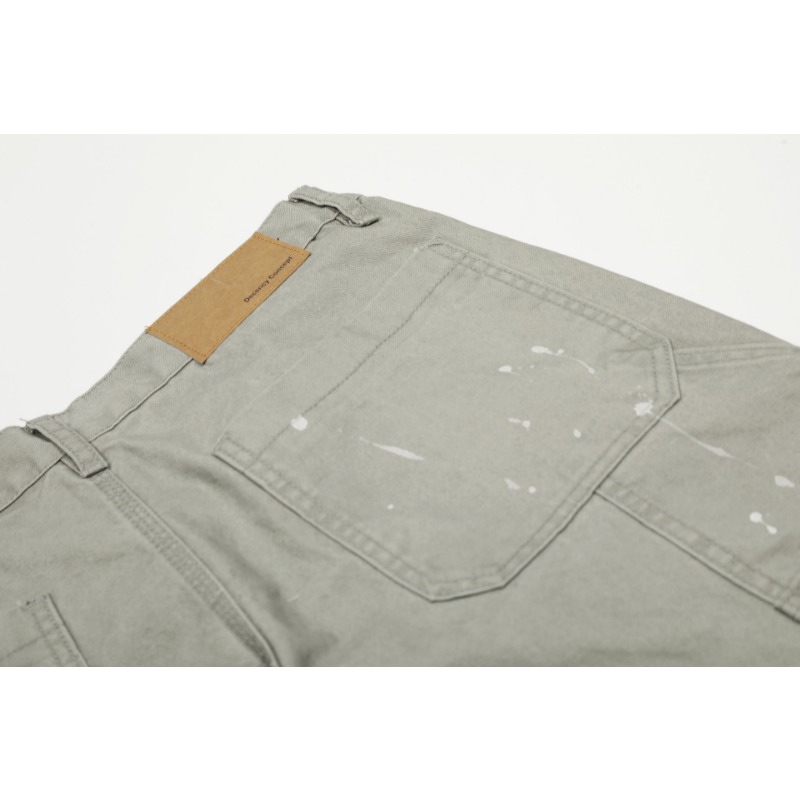 Z031 American Retro Men's And Women's Street High-end Sense Handmade Ink Design High Street Men's Loose Casual Overalls_viptrois.com