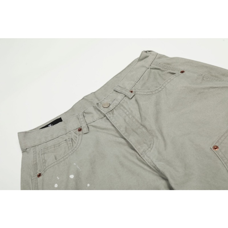 Z031 American Retro Men's And Women's Street High-end Sense Handmade Ink Design High Street Men's Loose Casual Overalls_viptrois.com