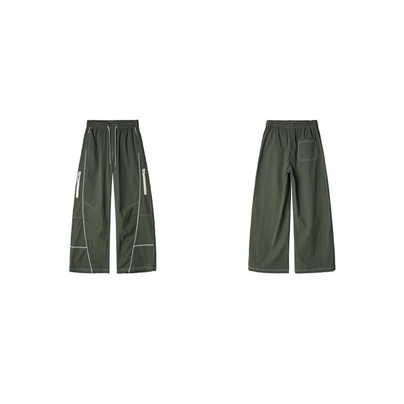 Orange Functional Outdoor Three-proof Charge Men's And Women's Contrasting Striped Scimitar Casual Trousers Mountaineering Soft Shell Sweatpants Tide_viptrois.com