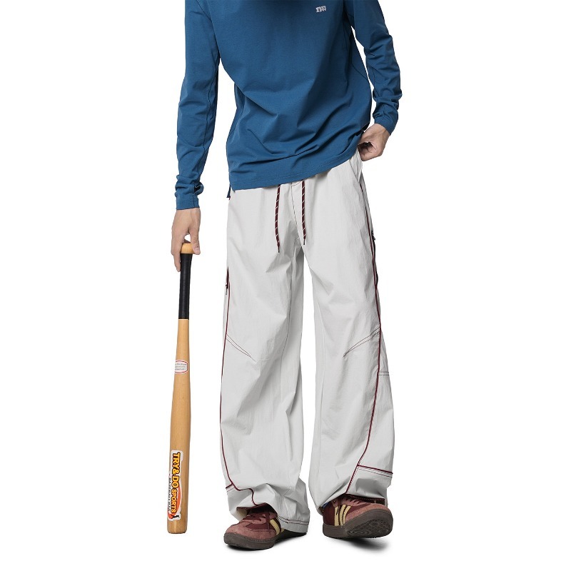 Orange Functional Outdoor Three-proof Charge Men's And Women's Contrasting Striped Scimitar Casual Trousers Mountaineering Soft Shell Sweatpants Tide_viptrois.com