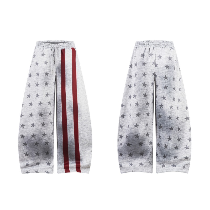 BF. BORFEND/Bai Feng, American Old Digital Printing Star Velvet Scimitar Sweatpants Men And Women Loose And Thickened_viptrois.com