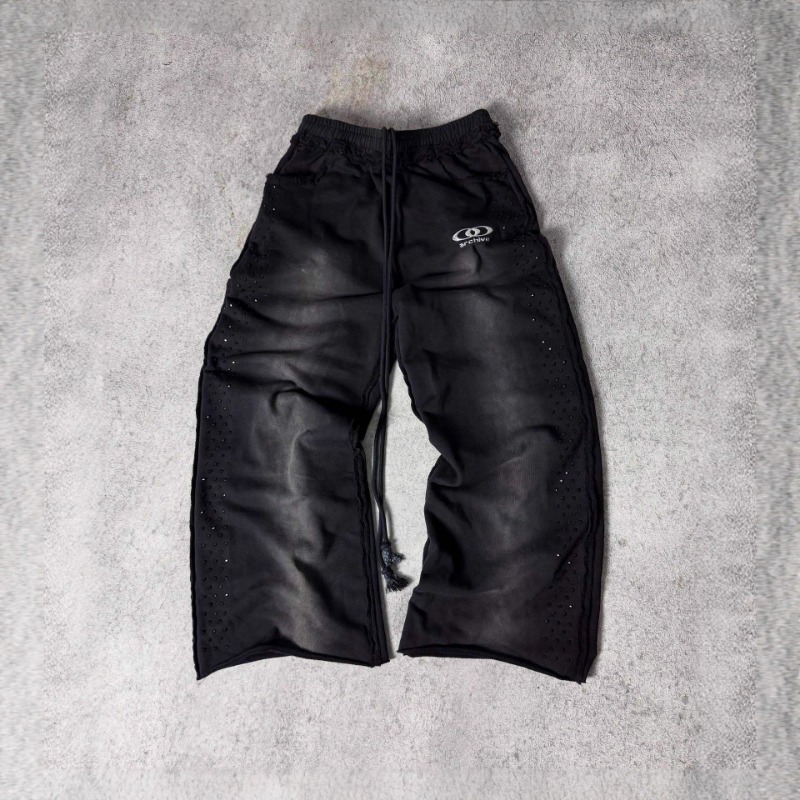 American Personalized Street Design Hot Diamond Casual Retro Loose Trend Casual Pants Straight Men's And Women's Same Trousers_viptrois.com