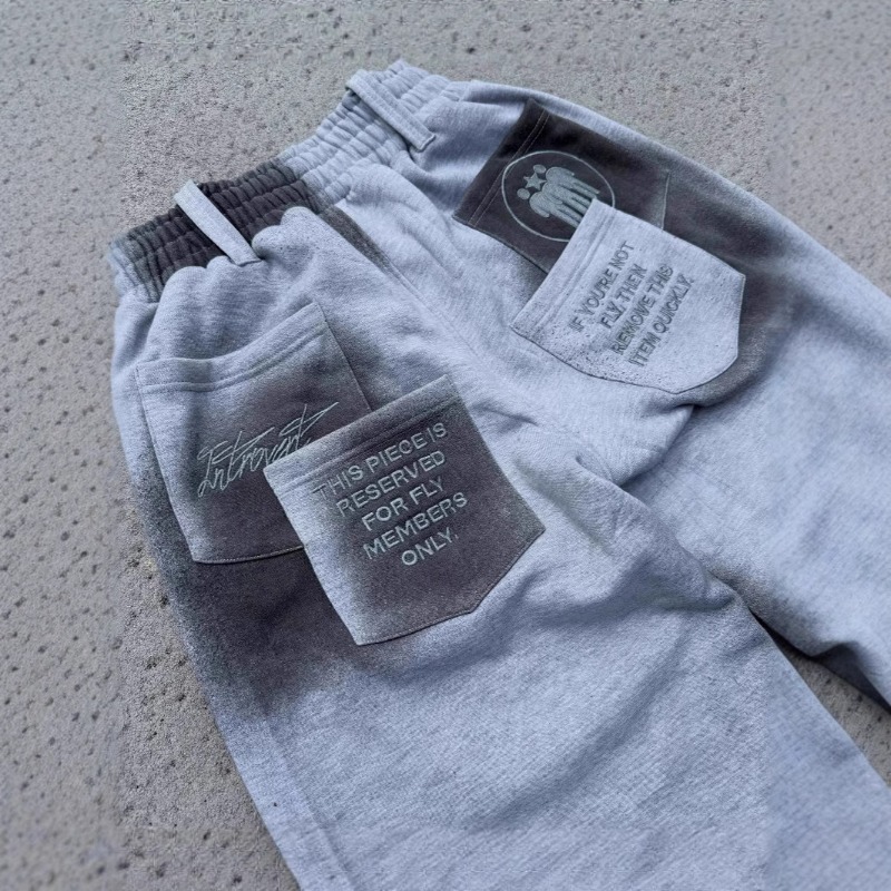 European And American Hot Diamonds New Loose High Street Sports Style European And American Spring And Autumn Street Trousers Letter Men And Women The_viptrois.com