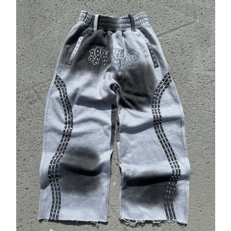 European And American Hot Diamonds New Loose High Street Sports Style European And American Spring And Autumn Street Trousers Letter Men And Women The_viptrois.com