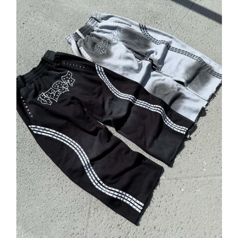 European And American Hot Diamonds New Loose High Street Sports Style European And American Spring And Autumn Street Trousers Letter Men And Women The_viptrois.com
