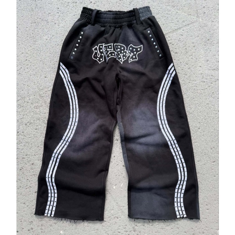 European And American Hot Diamonds New Loose High Street Sports Style European And American Spring And Autumn Street Trousers Letter Men And Women The_viptrois.com