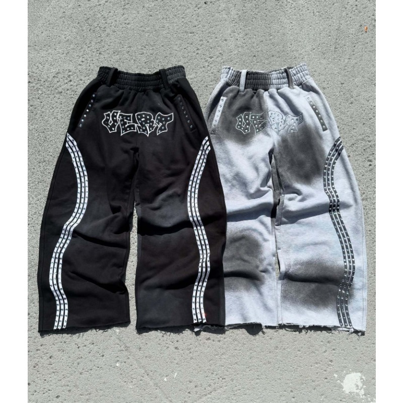European And American Hot Diamonds New Loose High Street Sports Style European And American Spring And Autumn Street Trousers Letter Men And Women The_viptrois.com