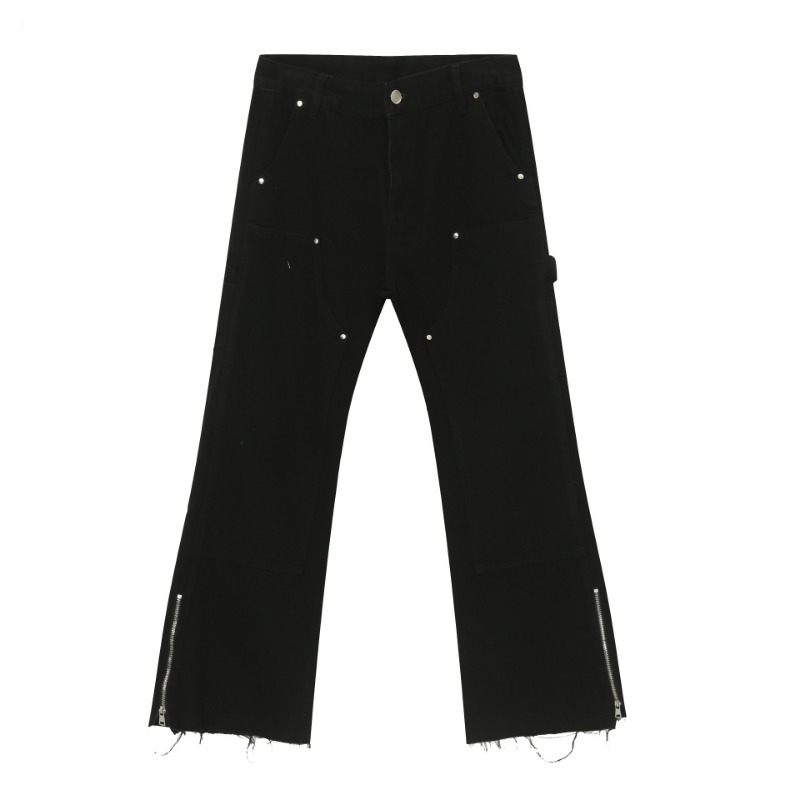 Nirben denim heren jeans met split retro casual broek_voghion.com