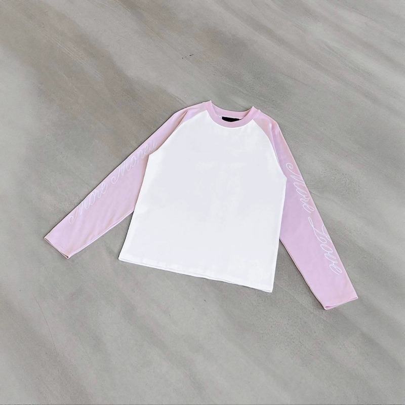 Y2K European And American Fashion Printing Solid Color Classic Men's And Women's Same Casual Contrasting Color Loose Personality Long-sleeved T-shirt_viptrois.com