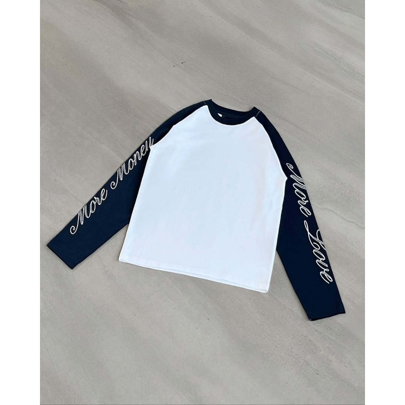 Y2K European And American Fashion Printing Solid Color Classic Men's And Women's Same Casual Contrasting Color Loose Personality Long-sleeved T-shirt_viptrois.com