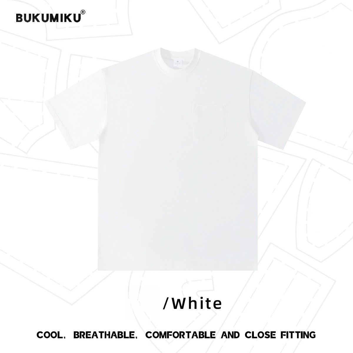 Heavyweight Cotton T-shirt For Men Solid Colour Small Neckline_voghion.com