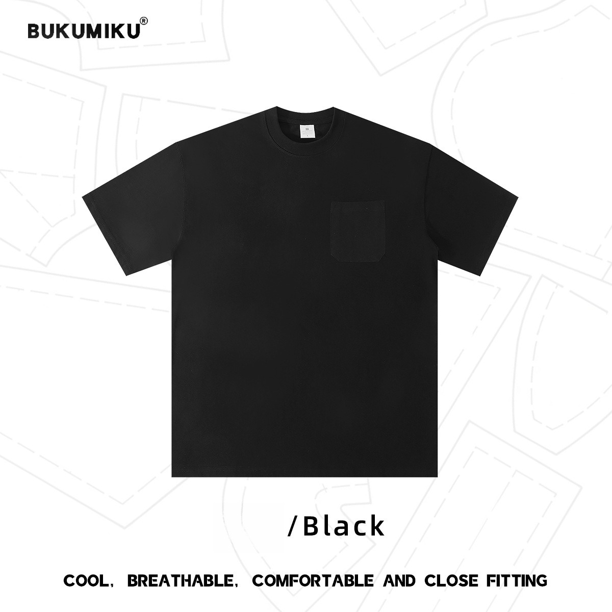 Heavyweight Cotton T-shirt For Men Solid Colour Small Neckline_voghion.com