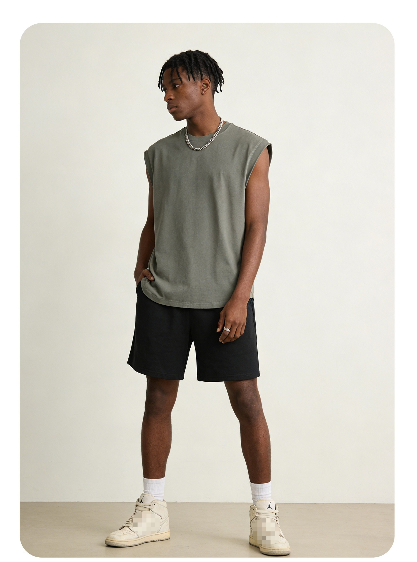 2026 New 230g Pure Cotton Xinjiang Cotton Double Yarn Wide Version Street Tide Fitness Heavy Summer Sleeveless Vest T-shirt Men_viptrois.com