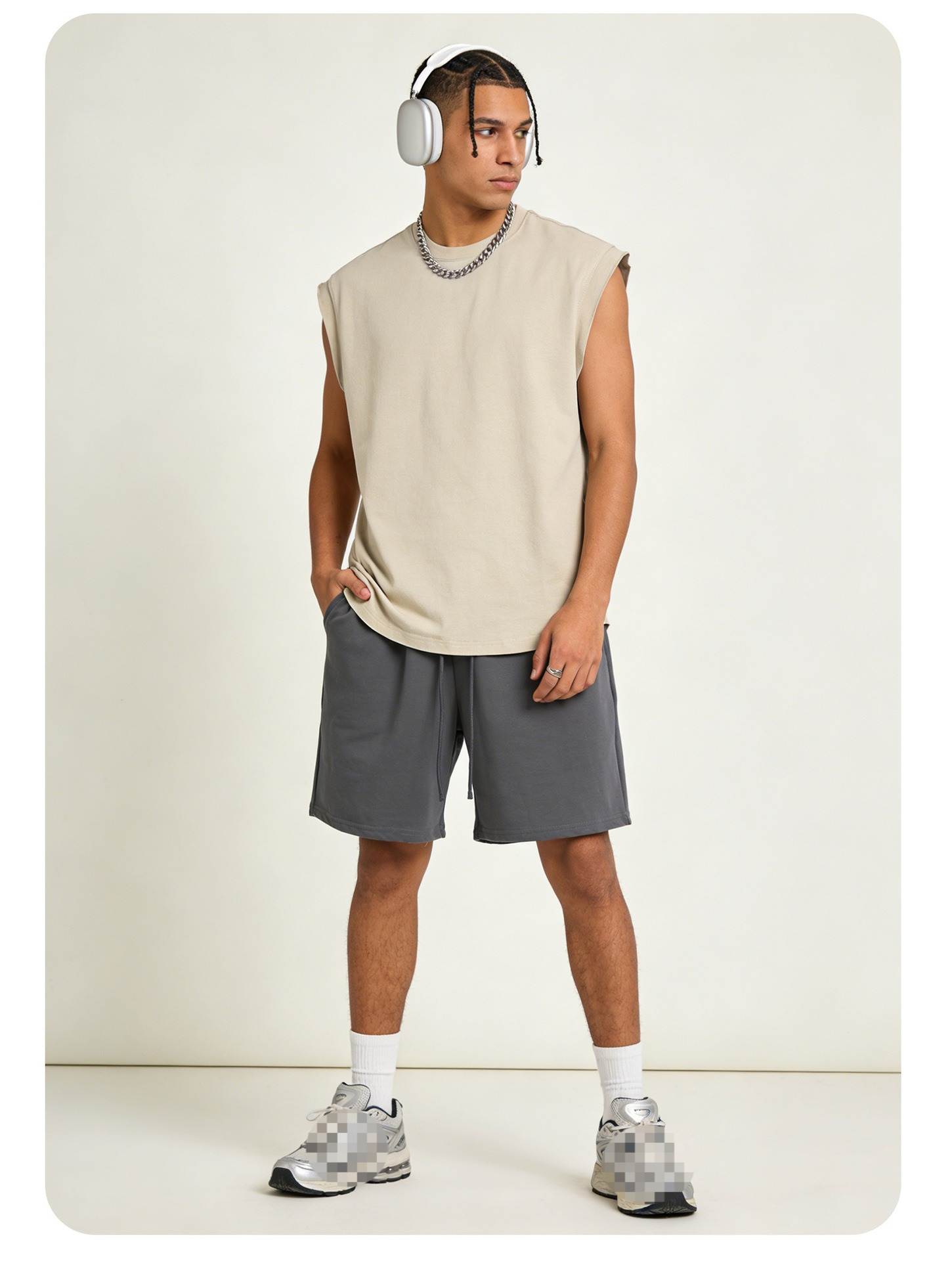 2026 New 230g Pure Cotton Xinjiang Cotton Double Yarn Wide Version Street Tide Fitness Heavy Summer Sleeveless Vest T-shirt Men_viptrois.com
