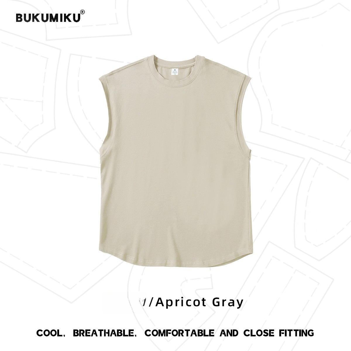 2026 New 230g Pure Cotton Xinjiang Cotton Double Yarn Wide Version Street Tide Fitness Heavy Summer Sleeveless Vest T-shirt Men_viptrois.com