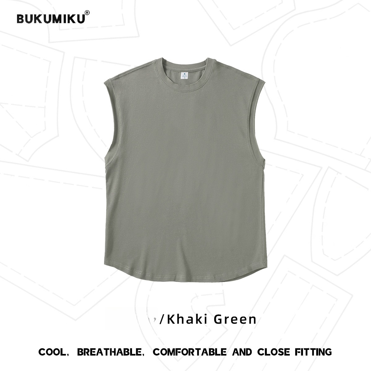 2026 New 230g Pure Cotton Xinjiang Cotton Double Yarn Wide Version Street Tide Fitness Heavy Summer Sleeveless Vest T-shirt Men_viptrois.com