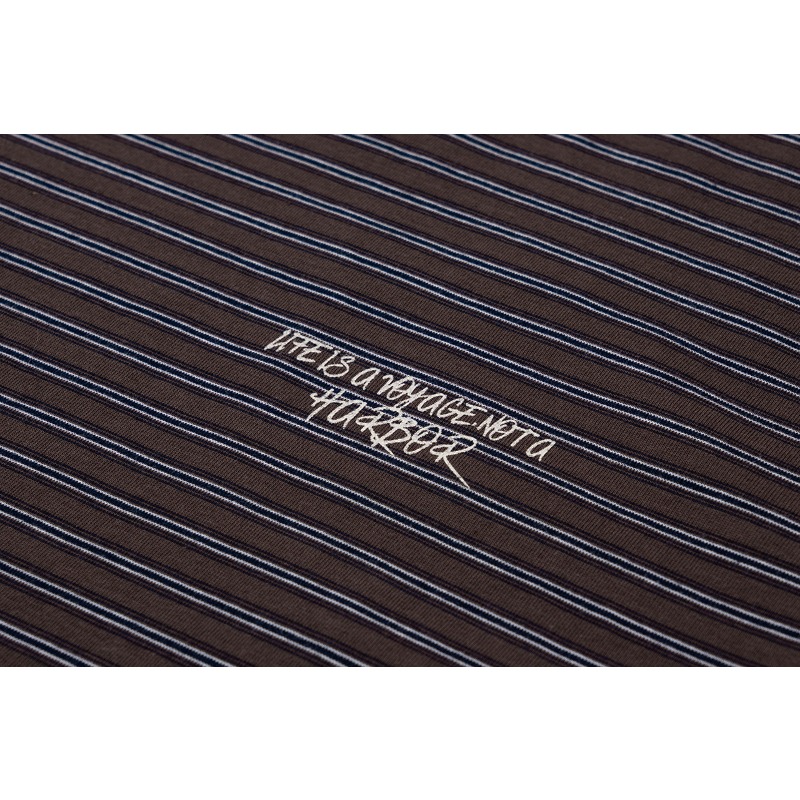 Guye Men's Clothing 2026 Summer New 260g Heavy T-shirt Men's Striped Short-sleeved T-shirt Color Matching Printing Tee_voghion.com