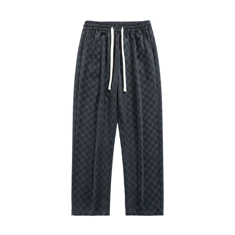 Corduroy Pants Men's Spring And Autumn Loose Straight Wide-leg Sweatpants Men's Hong Kong Style Tide Brand Sports Casual Trousers_viptrois.com