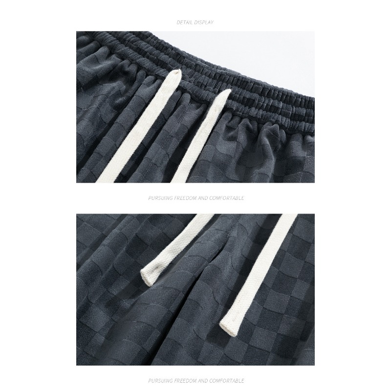 Corduroy Pants Men's Spring And Autumn Loose Straight Wide-leg Sweatpants Men's Hong Kong Style Tide Brand Sports Casual Trousers_viptrois.com