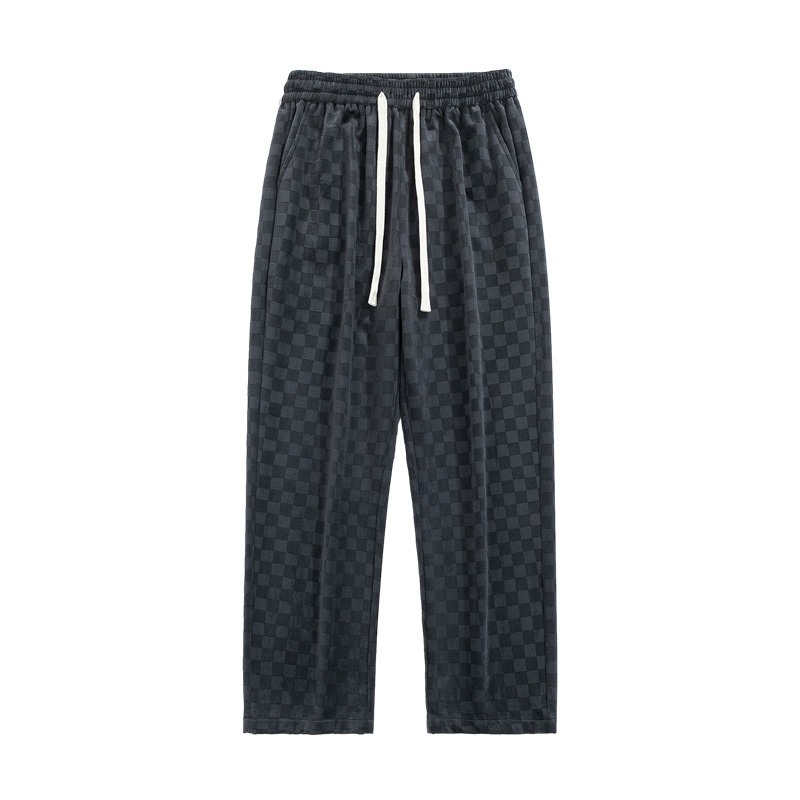 Corduroy Pants Men's Spring And Autumn Loose Straight Wide-leg Sweatpants Men's Hong Kong Style Tide Brand Sports Casual Trousers_viptrois.com
