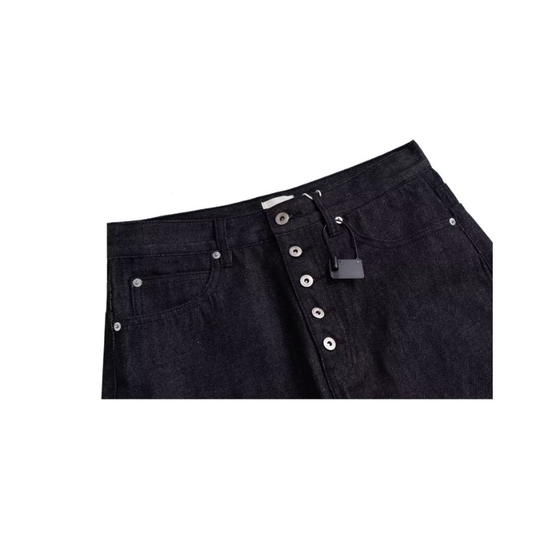 American High Street Retro Washed Breasted Design Sense Jeans Men's Street Trendy Brand Ruffian Handsome Loose Casual Wide-leg Pants_viptrois.com